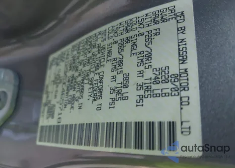 2003 Nissan Frontier Xe-V6 из США, поврежденный, VIN 1N6ED29X53C465718